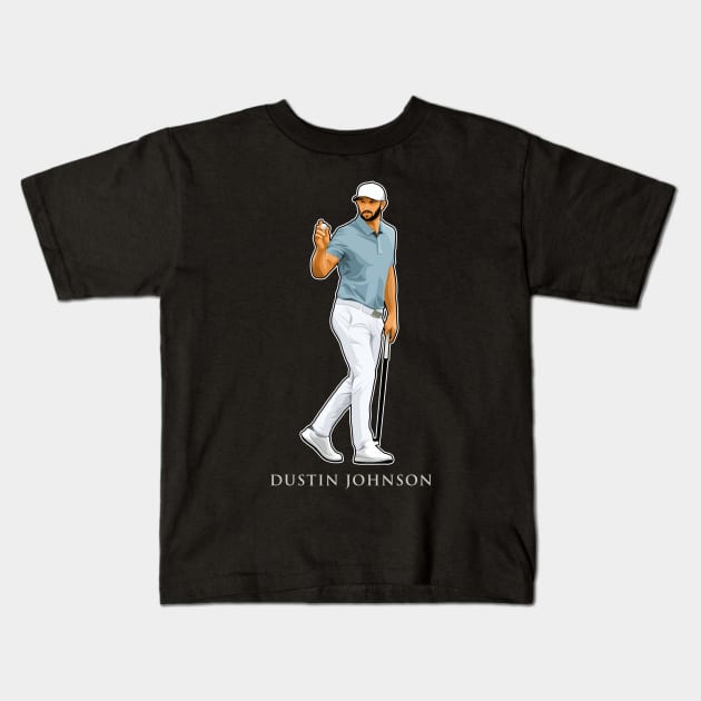 Dustin Johnson Golf Legends Kids T-Shirt by RunAndGow